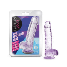 Load image into Gallery viewer, Naturally Yours 6&quot; Crystaline Dildo Amethyst
