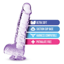 Load image into Gallery viewer, Naturally Yours 6&quot; Crystaline Dildo Amethyst
