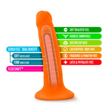 Load image into Gallery viewer, Blush Neo 6&#39;&#39; Dual Density Cock Realistic Dildo Suction Cup Sex Toy Orange
