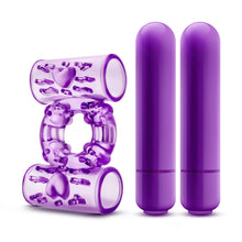 Load image into Gallery viewer, Play With Me Double Play Dual Vibrating Cock Ring Purple
