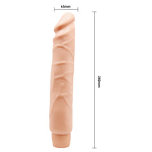 Load image into Gallery viewer, BAILE Realistic 10’’ Veined Multi-speed Vibrating G Spot Dildo
