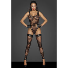 Load image into Gallery viewer, Tulle Bodysuit  w Patterned Flock Embroidery
