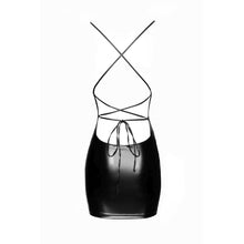 Load image into Gallery viewer, Power Wetlook Mini Dress w Lace Up Back
