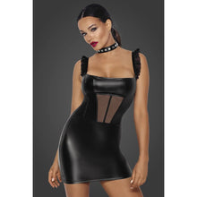 Load image into Gallery viewer, Power Wetlook Short Dress w Front Tulle Inserts
