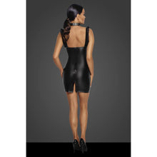 Load image into Gallery viewer, Power Wetlook Short Dress w Front Tulle Inserts
