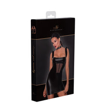 Load image into Gallery viewer, Power Wetlook Short Dress w Front Tulle Inserts

