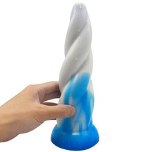 Load image into Gallery viewer, Swirl Dildo Blue/White
