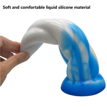 Load image into Gallery viewer, Swirl Dildo Blue/White
