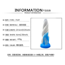Load image into Gallery viewer, Bull Horn Dildo Blue/White
