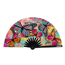 Load image into Gallery viewer, Flutter By Butterfly Blacklight Folding Fan
