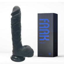 Load image into Gallery viewer, FAAK-G105 23cm Large Realistic Veined Dildo Liquid Silicone Black

