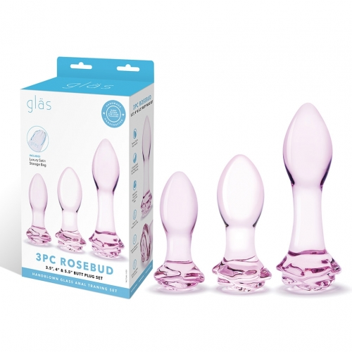 3PC Rosebud Butt Plug Set
