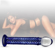 Load image into Gallery viewer, Glass Romance 7 Blue 7.5&quot; Dildo Anal Plug
