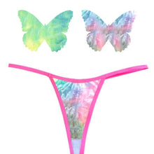 Load image into Gallery viewer, Rainbow Sherbet Tie Die Butterfly Pastie and Panty Set
