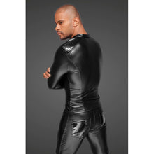 Load image into Gallery viewer, Power Wetlook Mens Jacket w Pleated PVC Epaulets
