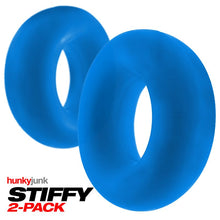 Load image into Gallery viewer, Hunky Junk Stiffy 2 Pc Bulge Cockrings Teal Ice
