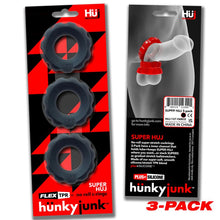 Load image into Gallery viewer, Super Hunkyjunk 3 Pc Cockrings Tar Ice
