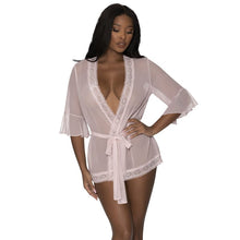 Load image into Gallery viewer, Robe with Lace Trim Blush
