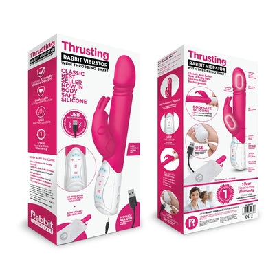 Rabbit Essentials Rechargeable Thrusting Rabbit - Hot Pink