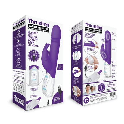 Rabbit Essentials Rechargeable Thrusting Rabbit - Hot Purple