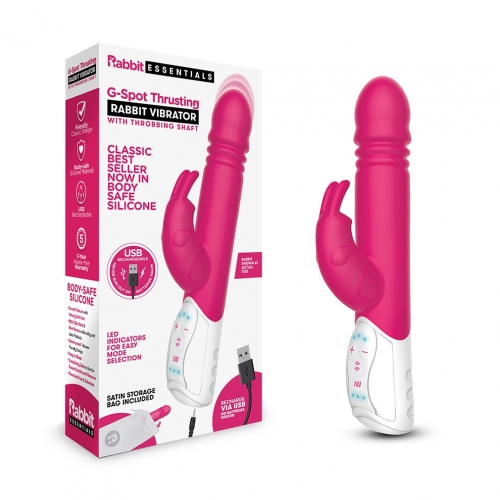 Rechargeable G-Spot Thrusting Rabbit - Hot Pink