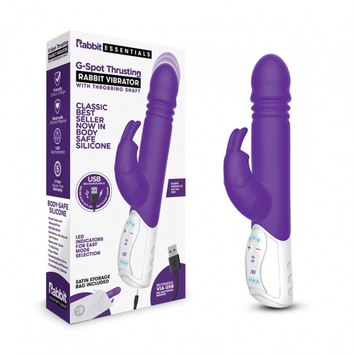 Rechargeable G-Spot Thrusting Rabbit - Purple