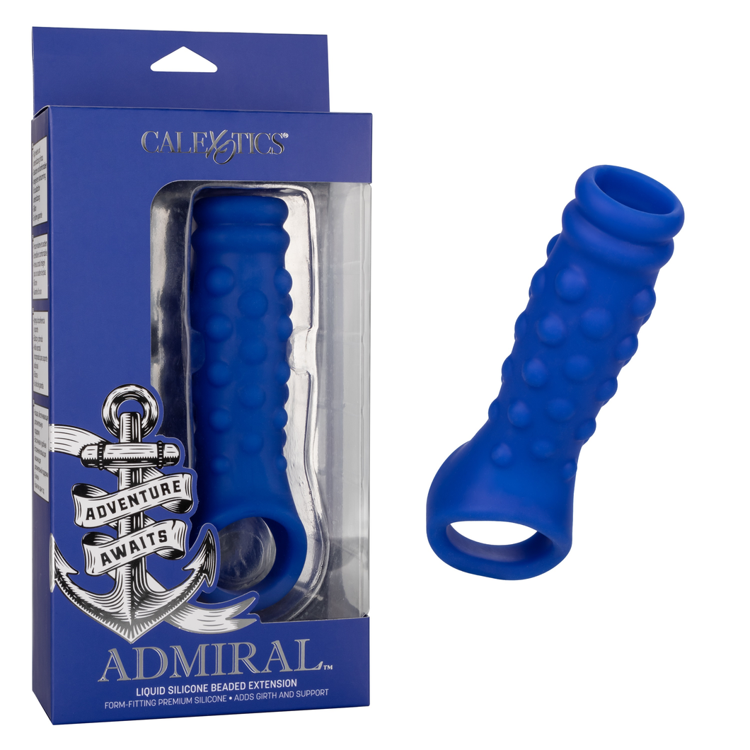 Admiral Liquid Silicone Beaded Extension Penis Sleeve Balls Loop