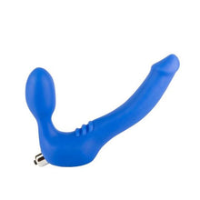 Load image into Gallery viewer, Strapless Strap On Vibrating Silicone L - Blue
