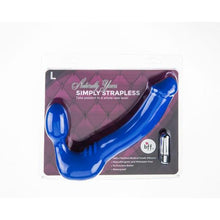 Load image into Gallery viewer, Strapless Strap On Vibrating Silicone L - Blue
