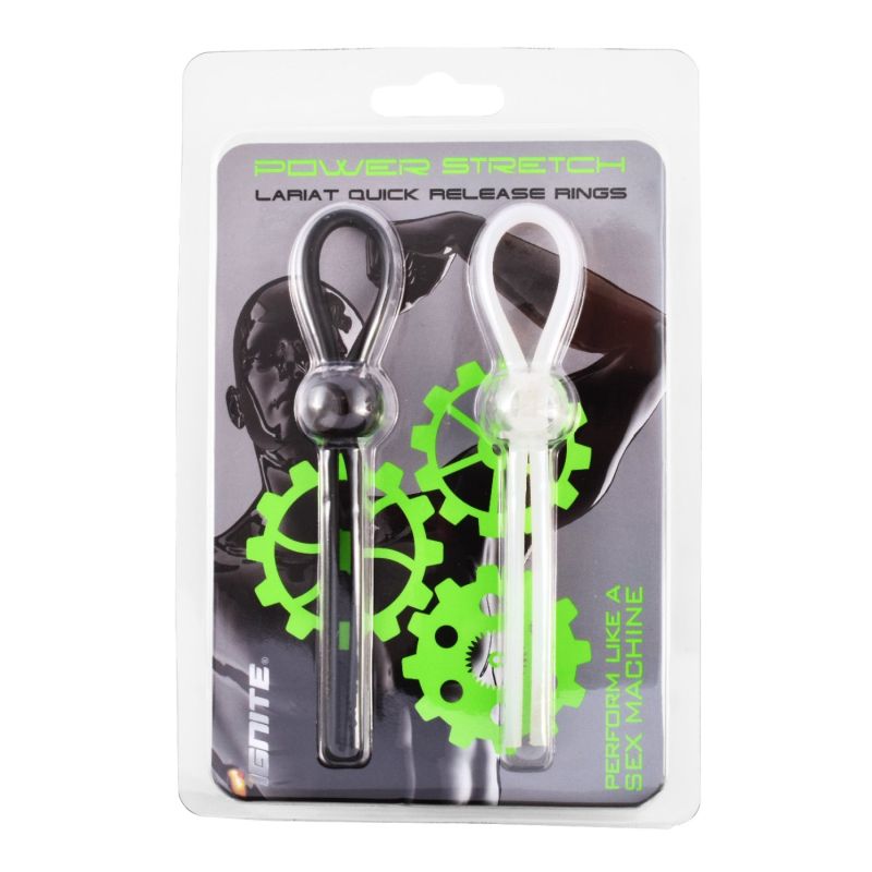 Silicone Lasso Rings 2 Pc Black/White