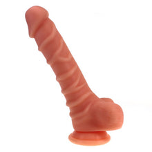 Load image into Gallery viewer, Realistic Dildo Ridged Shaft w Balls Flesh
