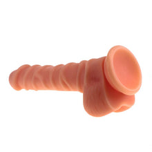 Load image into Gallery viewer, Realistic Dildo Ridged Shaft w Balls Flesh
