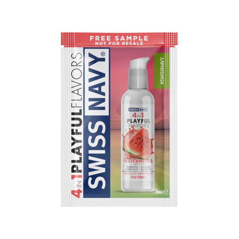 Swiss Navy 4 in 1 Watermelon Lube 5ml Sachets (100 Pk)