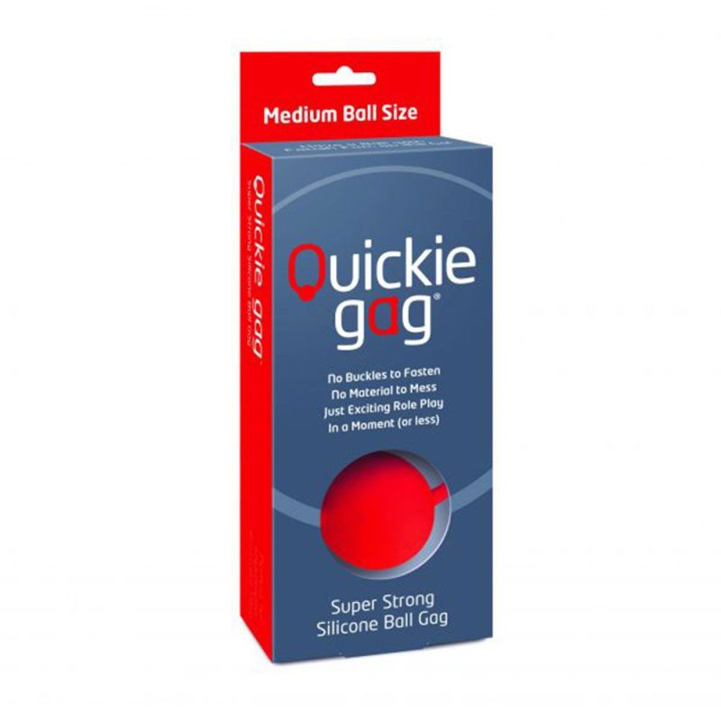 Quickie Ball Mouth Gag BDSM Medium Silicone Fetish Bondage Sex Toy Red