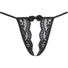 Load image into Gallery viewer, Lace Open Front G-String Black
