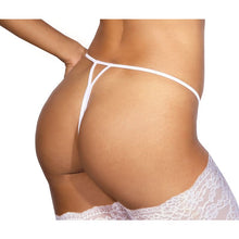 Load image into Gallery viewer, Lace Open Front G-String White
