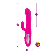 Load image into Gallery viewer, Viben Hypnotic Thrusting Rabbit Vibe w Swinging Clit Stim Hot Pink
