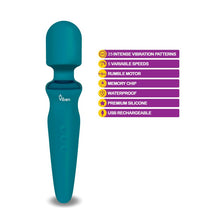 Load image into Gallery viewer, Viben Fierce Rechargeable Wand Massager Ocean
