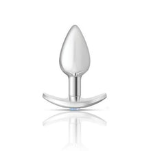 Load image into Gallery viewer, Cheeky Charms Silver Anchor Butt Plug w Clear and Teal Jewel Kit
