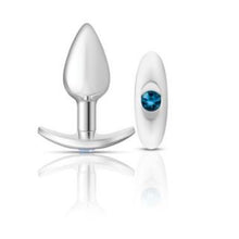Load image into Gallery viewer, Cheeky Charms Silver Anchor Butt Plug w Clear and Teal Jewel Kit
