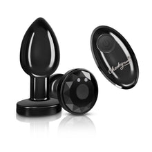 Load image into Gallery viewer, Cheeky Charms Gunmetal Rechargeable Vibrating Metal Butt Plug w Remote Medium
