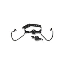 Load image into Gallery viewer, Whip Smart Diamond Ball Gag w Nipple Clips Black
