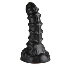 Load image into Gallery viewer, Ribbed Anal Dildo Black Large
