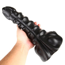 Load image into Gallery viewer, Ribbed Anal Dildo Black Large
