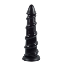 Load image into Gallery viewer, Spiral Cone Butt Plug Black
