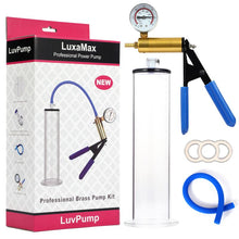 Load image into Gallery viewer, LuxaMax Brass Handle Penis Pump Set w Gauge
