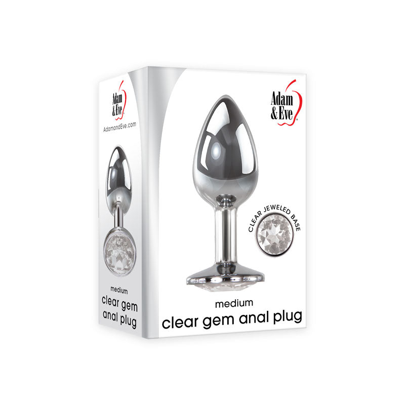 Adam & Eve Clear Gem Anal Plug - Medium - LOVEBEE