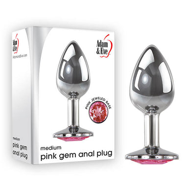 Adam & Eve Pink Gem Anal Plug - Medium - LOVEBEE