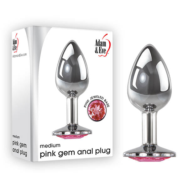 Adam & Eve Pink Gem Anal Plug - Medium - LOVEBEE