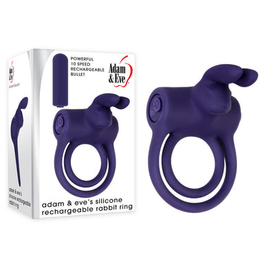 Adam & Eve Silicone Rechargeable Rabbit Ring - LOVEBEE
